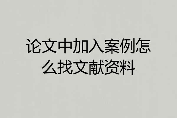 论文中加入案例怎么找文献资料