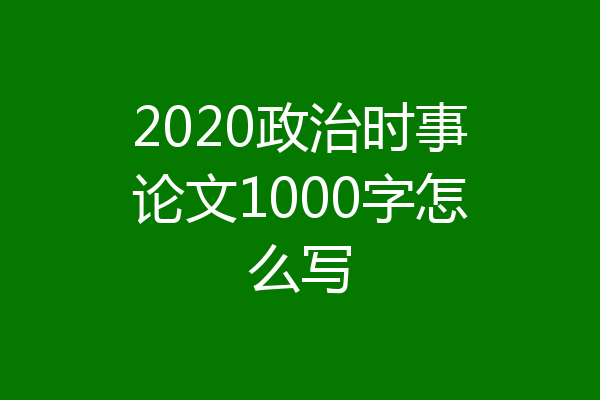 2020政治时事论文1000字怎么写