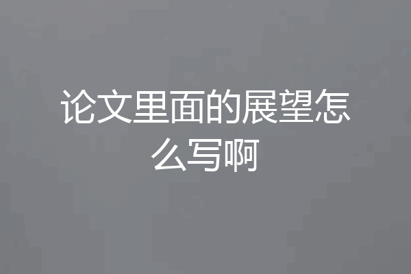 论文里面的展望怎么写啊