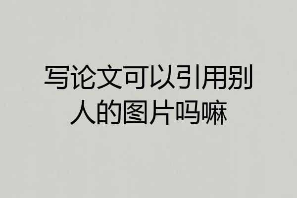 写论文可以引用别人的图片吗嘛