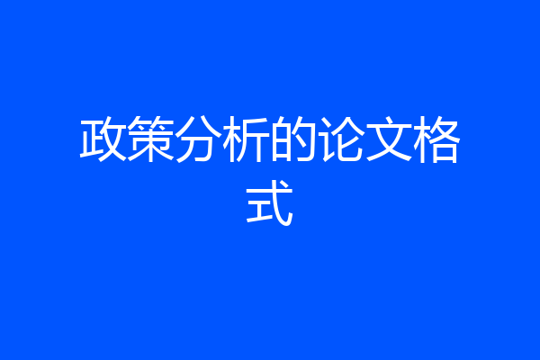 政策分析的论文格式