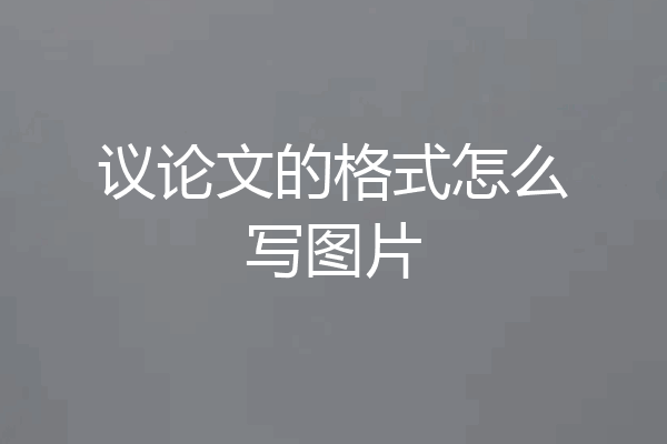 议论文的格式怎么写图片