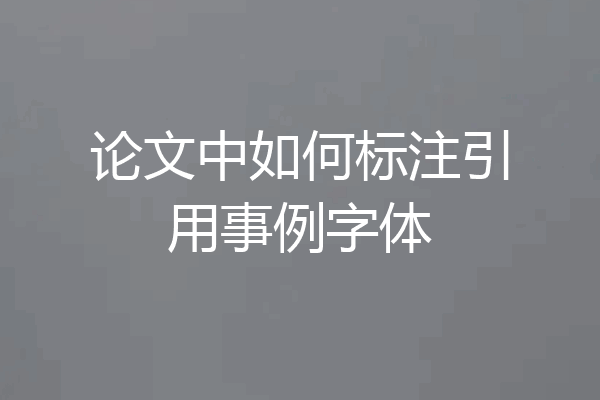 论文中如何标注引用事例字体