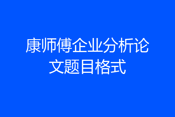 康师傅企业分析论文题目格式