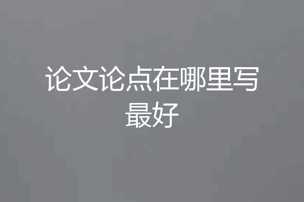 论文论点在哪里写最好
