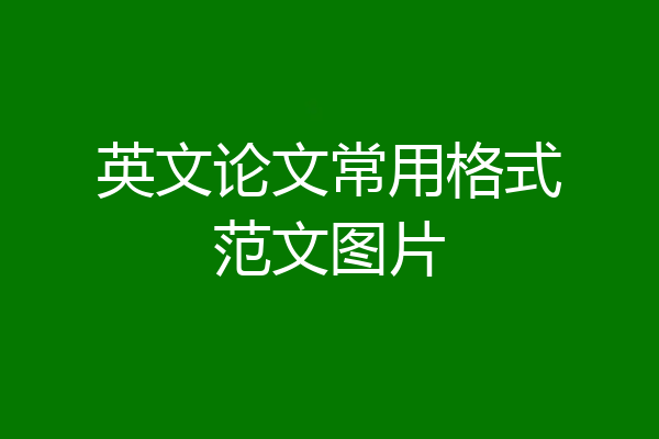 英文论文常用格式范文图片