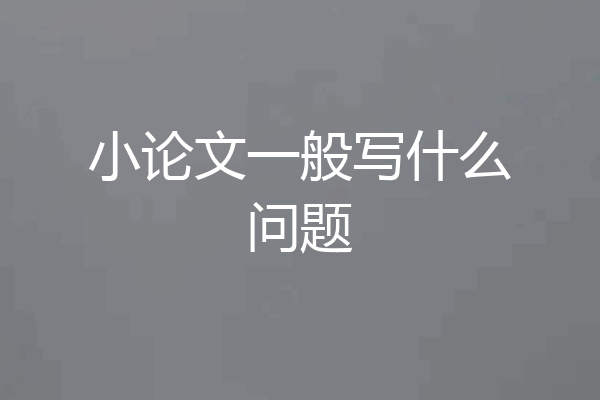 小论文一般写什么问题