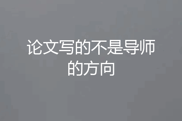 论文写的不是导师的方向