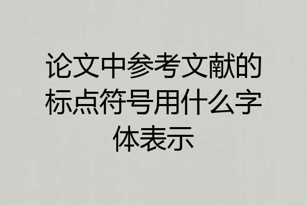 论文中参考文献的标点符号用什么字体表示
