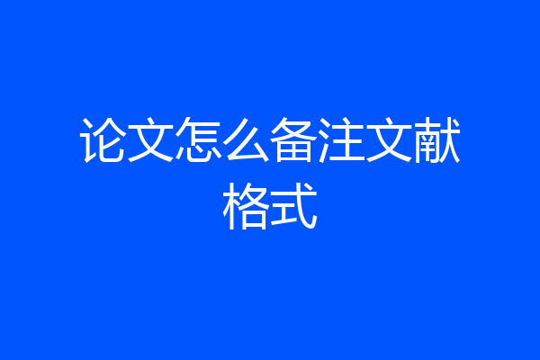 论文怎么备注文献格式