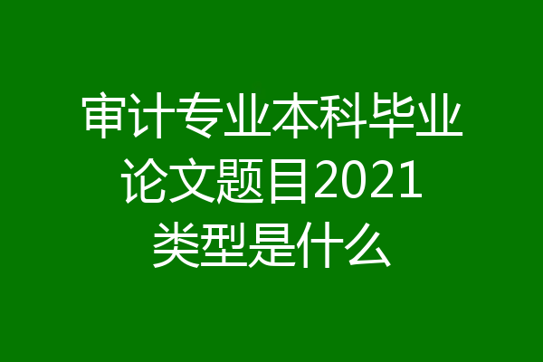 审计专业本科毕业论文题目2021类型是什么