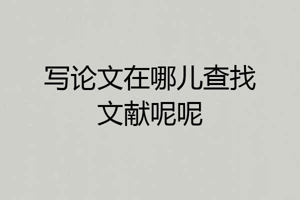 写论文在哪儿查找文献呢呢