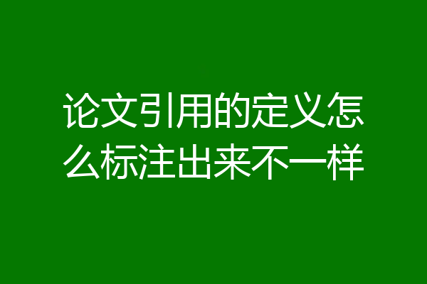 论文引用的定义怎么标注出来不一样