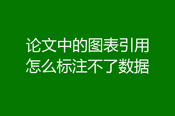 论文中的图表引用怎么标注不了数据