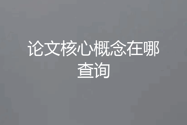 论文核心概念在哪查询