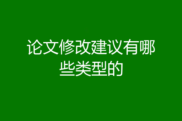 论文修改建议有哪些类型的