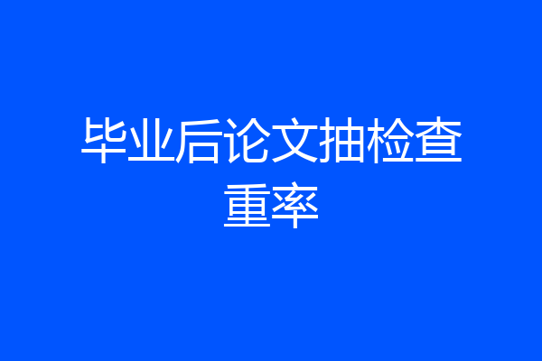 毕业后论文抽检查重率