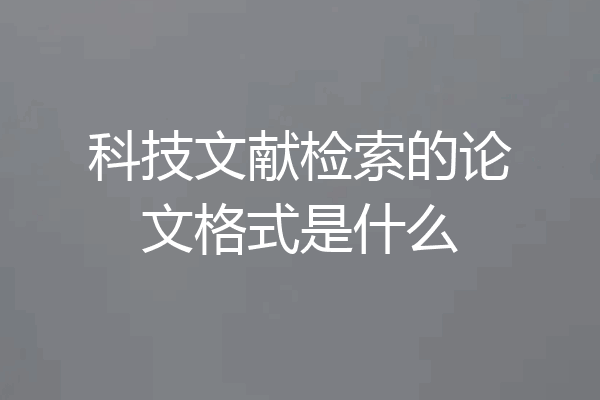 科技文献检索的论文格式是什么