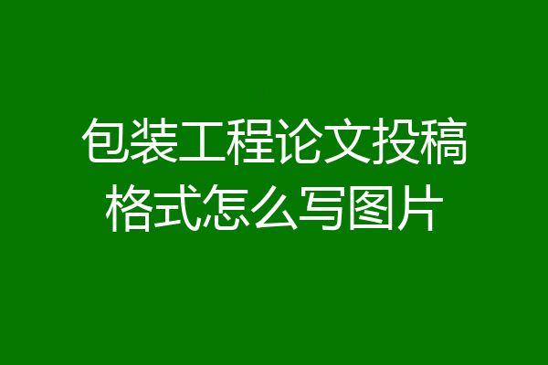 包装工程论文投稿格式怎么写图片