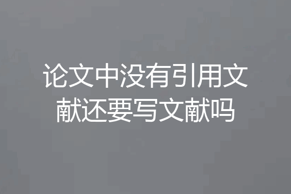 论文中没有引用文献还要写文献吗
