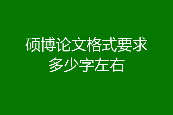硕博论文格式要求多少字左右