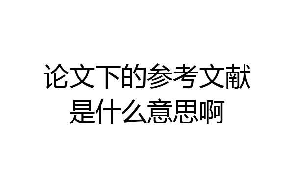 论文下的参考文献是什么意思啊