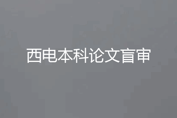 西电本科论文盲审