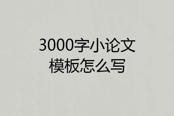 3000字小论文模板怎么写