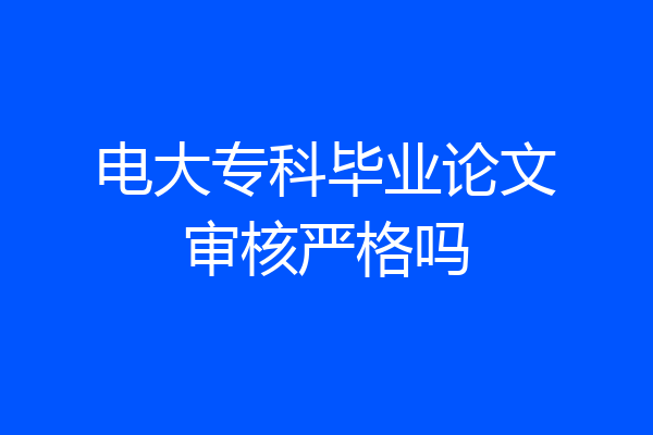 电大专科毕业论文审核严格吗
