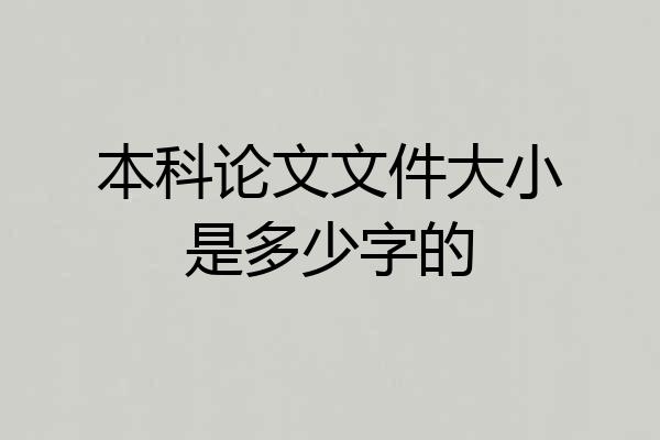 本科论文文件大小是多少字的