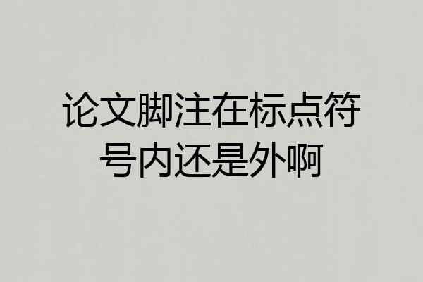 论文脚注在标点符号内还是外啊
