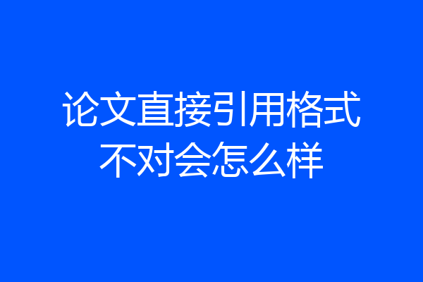 论文直接引用格式不对会怎么样