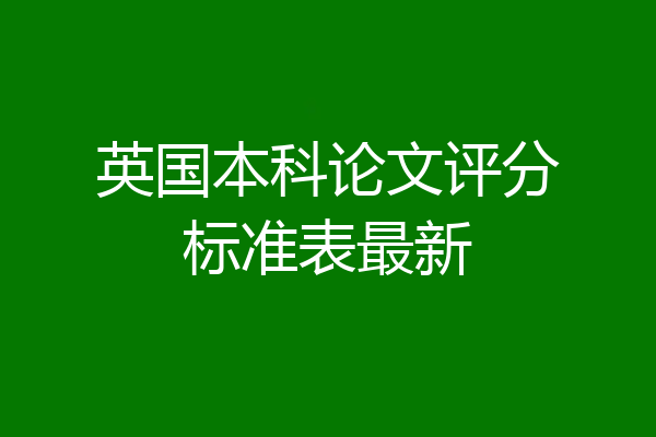 英国本科论文评分标准表最新
