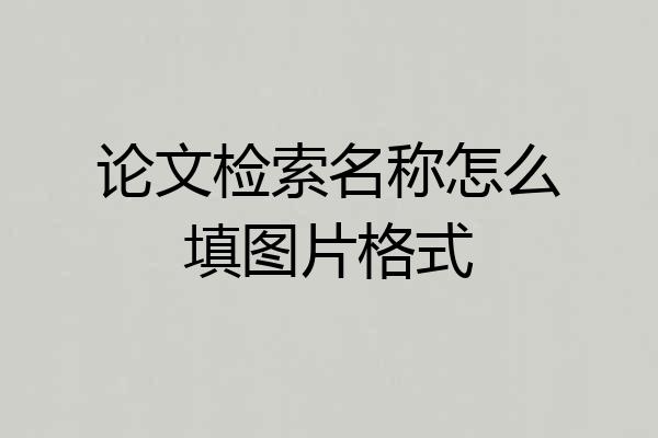 论文检索名称怎么填图片格式