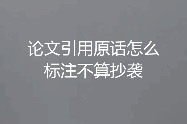 论文引用原话怎么标注不算抄袭