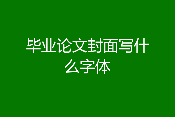 毕业论文封面写什么字体