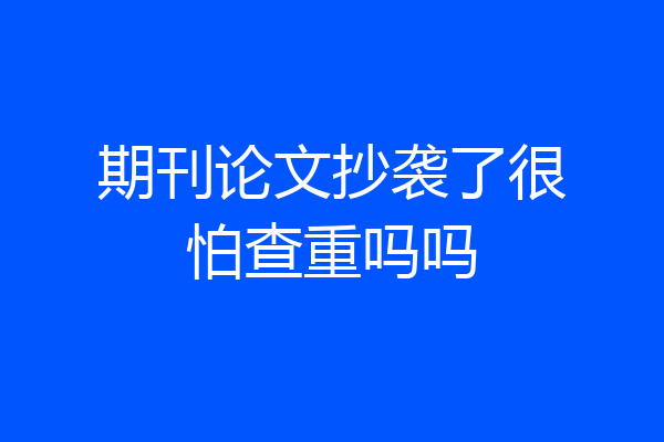 期刊论文抄袭了很怕查重吗吗