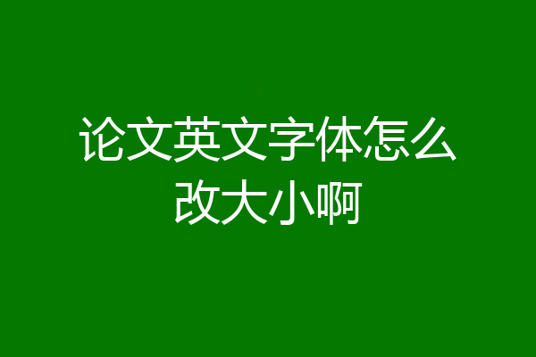 论文英文字体怎么改大小啊