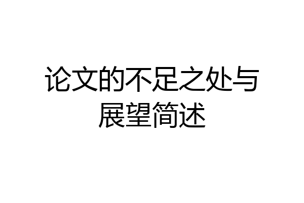 论文的不足之处与展望简述