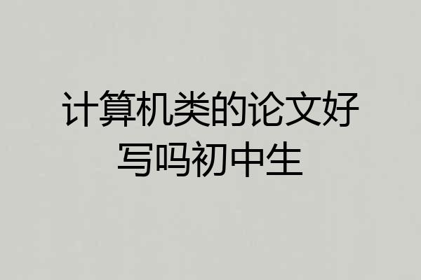 计算机类的论文好写吗初中生