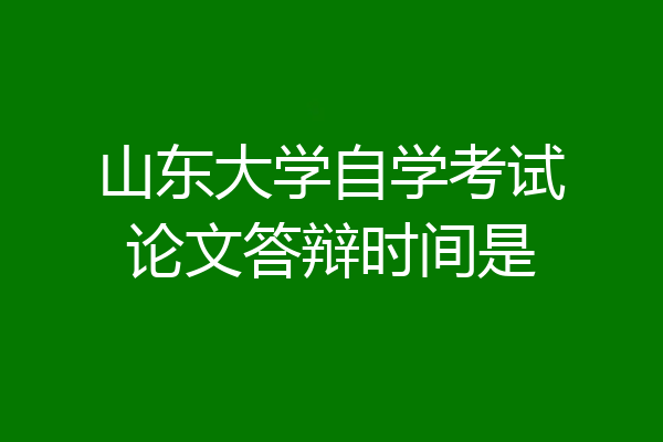 山东大学自学考试论文答辩时间是