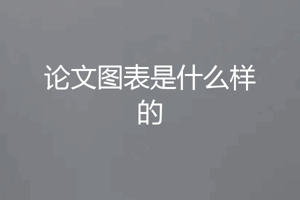 论文图表是什么样的