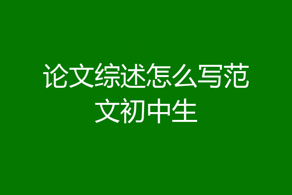 论文综述怎么写范文初中生