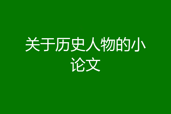 关于历史人物的小论文