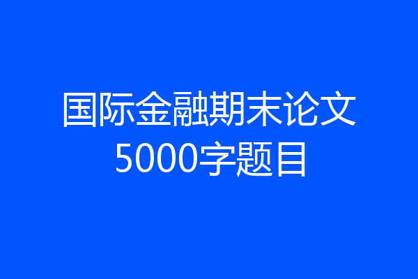 国际金融期末论文5000字题目