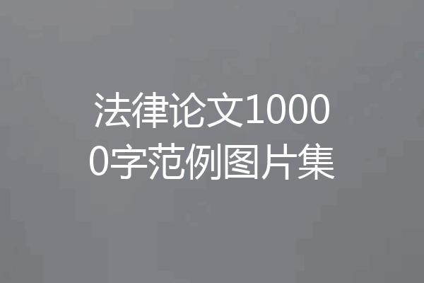 法律论文10000字范例图片集