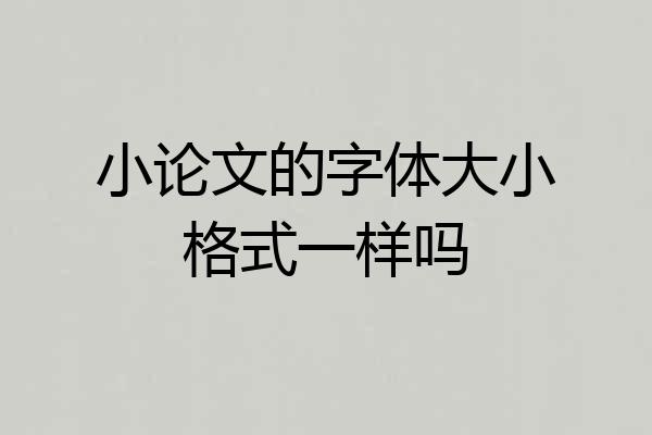 小论文的字体大小格式一样吗