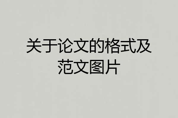 关于论文的格式及范文图片