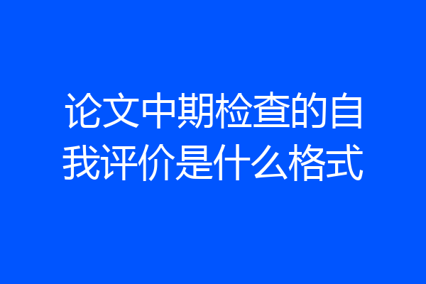 论文中期检查的自我评价是什么格式