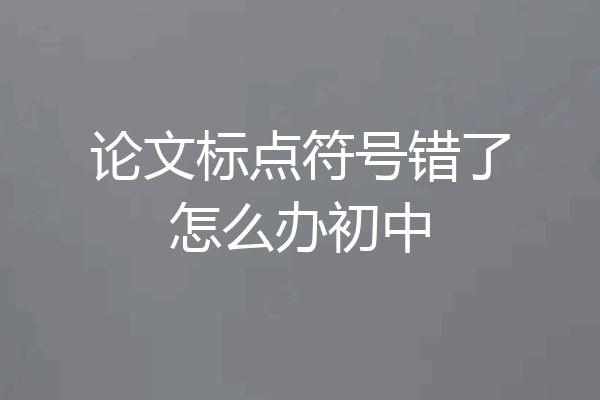 论文标点符号错了怎么办初中
